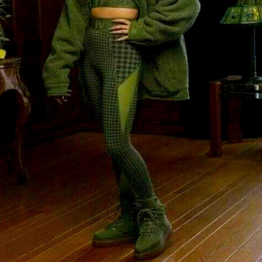 NWT Adidas X Ivy Park Houndstooth Leggings M SEE DESCRIPTION